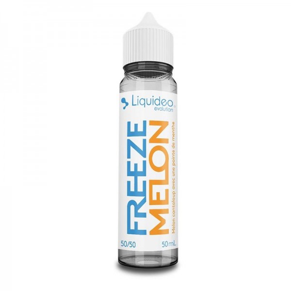 E-liquide Freeze Melon 50 ml Liquideo, flacon grand format saveur melon avec fraîcheur intense.
