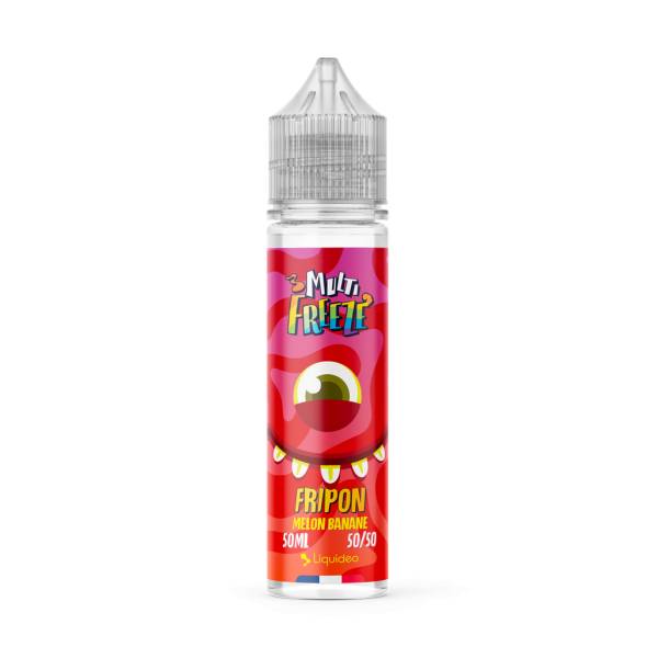 E-liquide Fripon Melon Banane 50 ml Multi Freeze by Liquideo, flacon grand format saveurs melon, banane et fraîcheur intense.