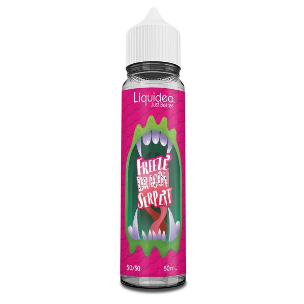 E-liquide Freeze Dragon Serpent 50 ml Liquideo, flacon grand format saveurs fruit du dragon, fruits du serpent et fraîcheur intense.