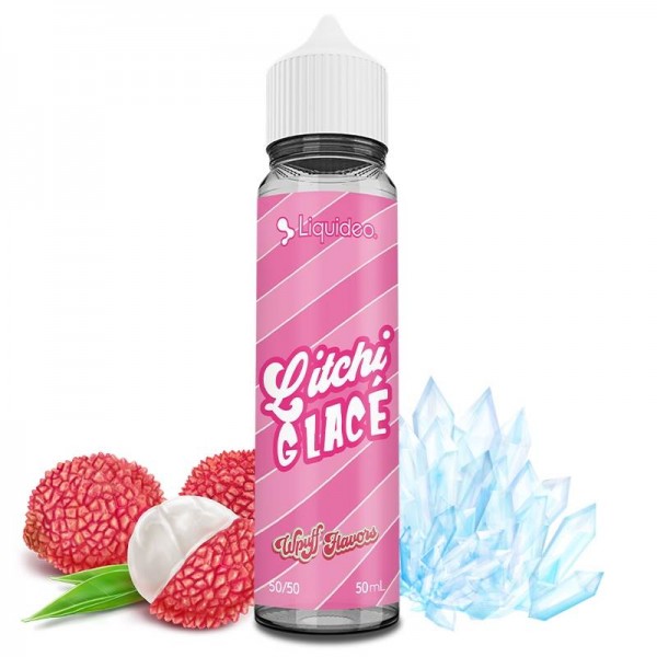 E-liquide Litchi Glacé 50 ml Wpuff Flavors by Liquideo, flacon grand format saveur litchi avec fraîcheur intense.