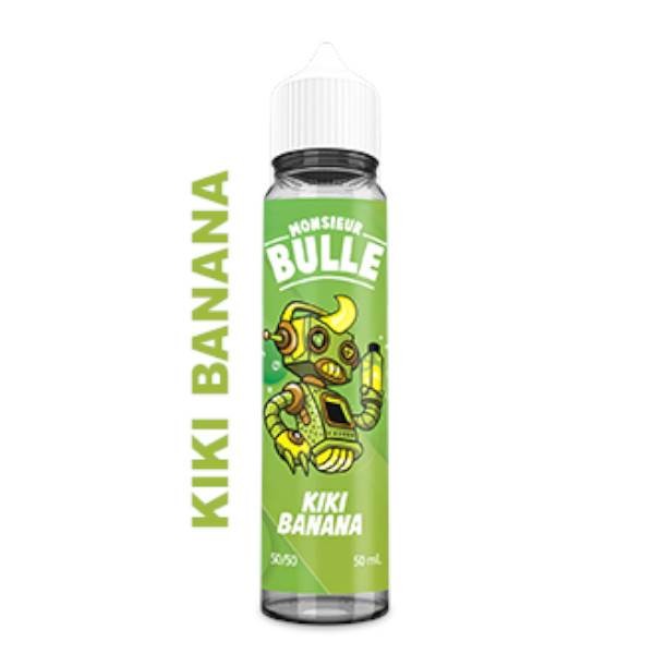 E-liquide Kiki Banana 50 ml Mr Bulle, flacon grand format saveurs banane, kiwi et notes fruitées.