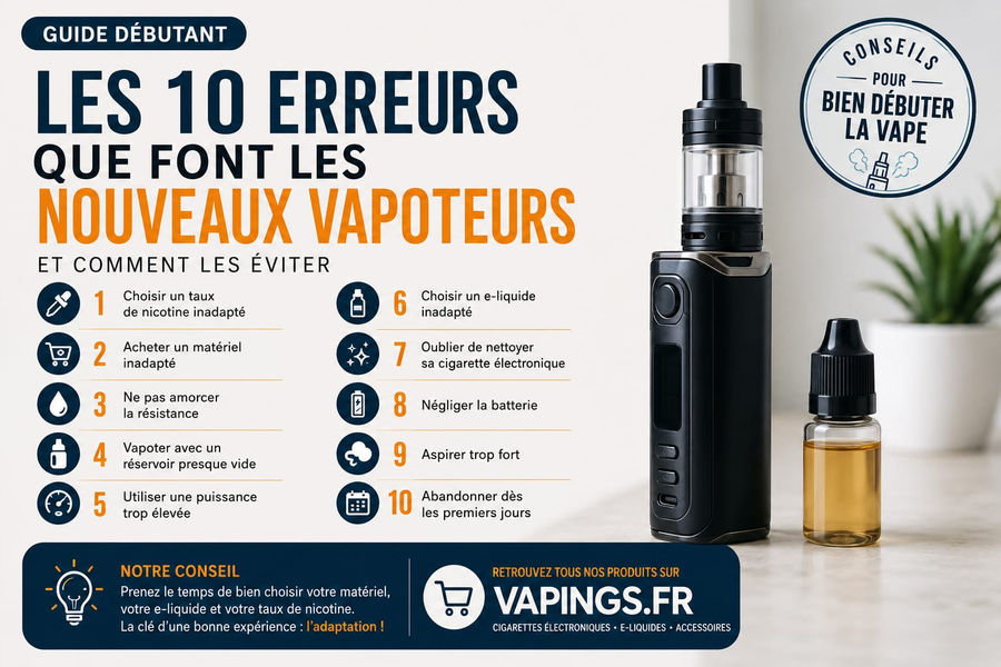Les 10 erreurs que font les nouveaux vapoteurs (et comment les éviter)