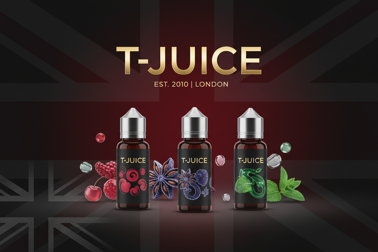 E-liquides T-Juice - Marque britannique premium pour cigarette électronique
