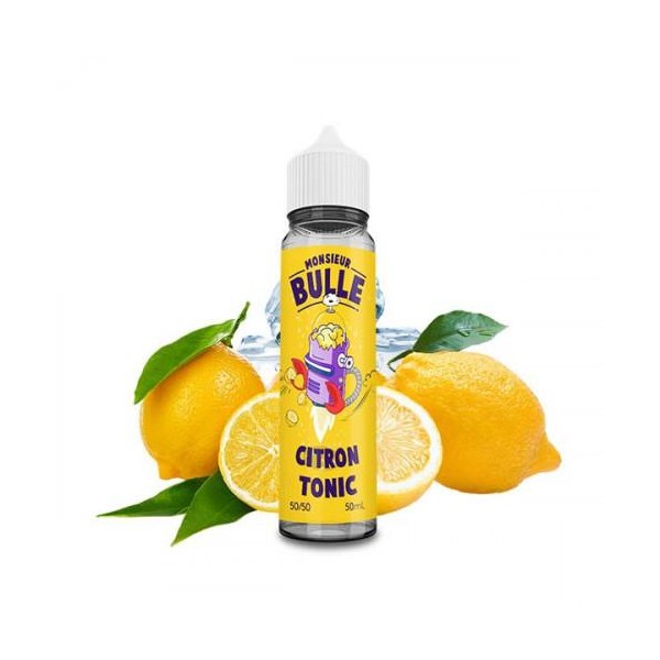 E-liquide Limonade Citron Tonic 50 ml Mr Bulle, flacon grand format saveurs limonade, citron et tonic pétillant.