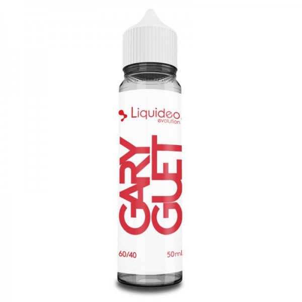 E-liquide Gary Guet 50 ml Liquideo, flacon grand format saveurs goyave, citron vert et fruits exotiques.