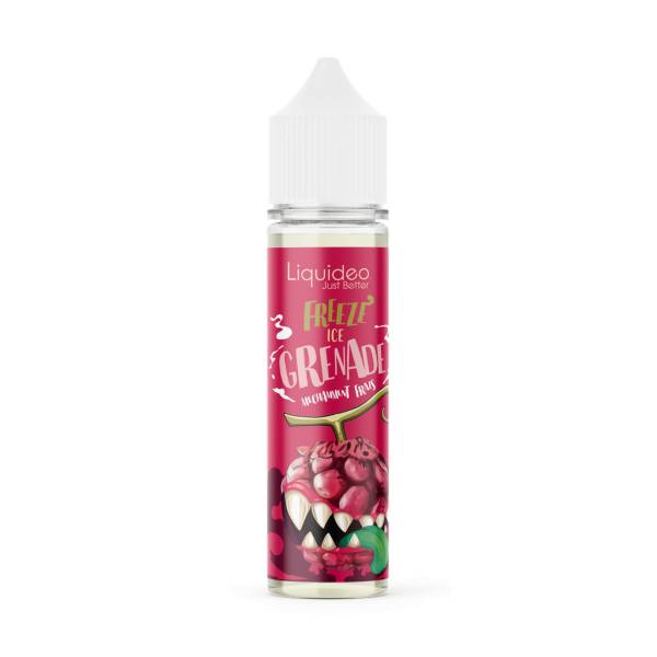E-liquide Freeze Ice Grenade 50 ml Liquideo, flacon grand format saveur grenade avec fraîcheur intense.