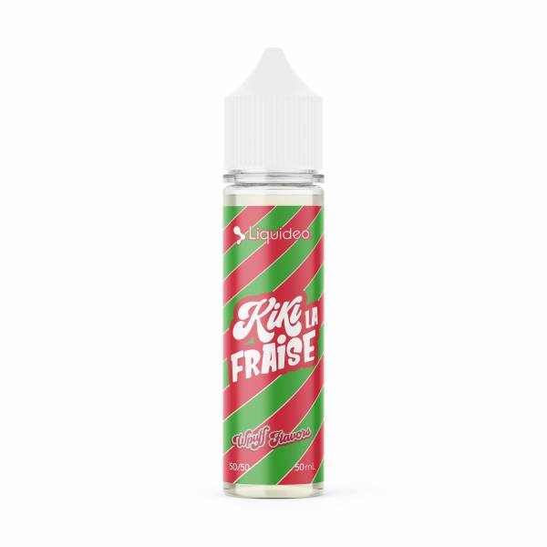 E-liquide Kiki la Fraise 50 ml Wpuff Flavors by Liquideo, flacon grand format saveurs fraise et kiwi.