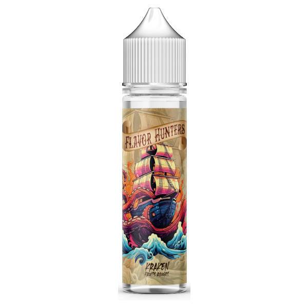 E-liquide Kraken 50 ml Flavor Hunters X Liquideo, flacon grand format aux saveurs de fruits rouges, cassis et fraîcheur intense.
