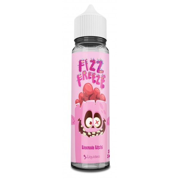 E-liquide Limonade Litchi 50 ml Fizz & Freeze by Liquideo, flacon grand format saveurs limonade, litchi et fraîcheur intense.