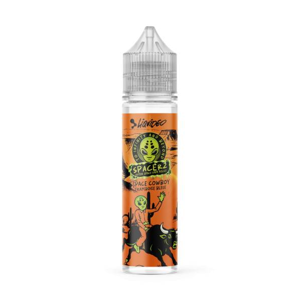 E-liquide Space Cowboy Framboise Bleue 50 ml Spacerz by Liquideo, flacon grand format saveur framboise bleue.