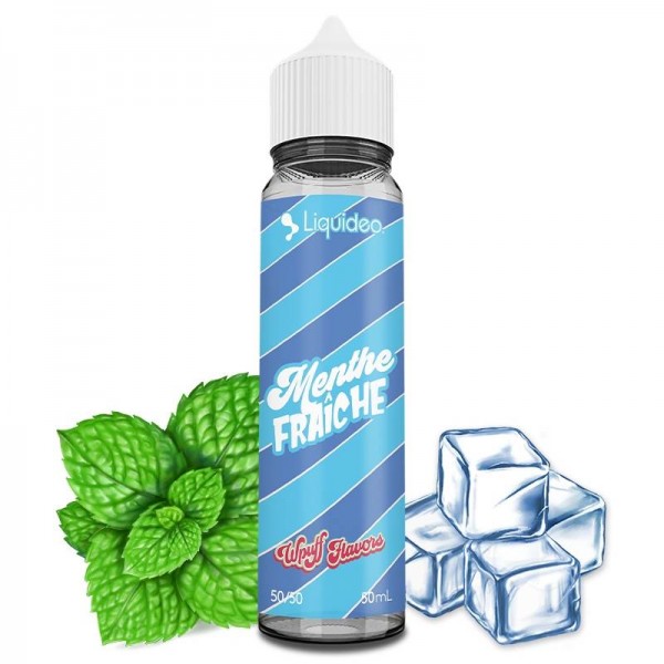 E-liquide Menthe Fraîche 50 ml Wpuff Flavors by Liquideo, flacon grand format saveur menthe fraîche intense.