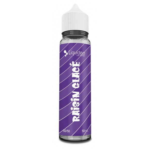 E-liquide Raisin Glacé 50 ml Liquideo, flacon grand format saveur raisin avec fraîcheur intense.
