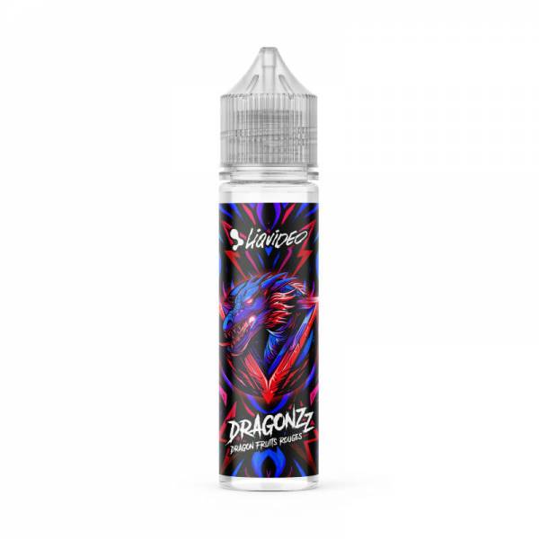 E-liquide Dragon Fruits Rouges 50 ml Dragonzz by Liquideo, flacon grand format saveurs fruit du dragon et fruits rouges.