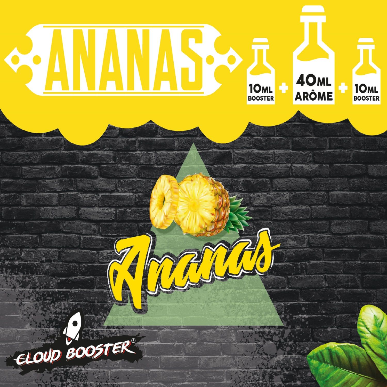 E-liquide Ananas 60 ml Cloud Booster, saveur tropicale pour cigarette électronique