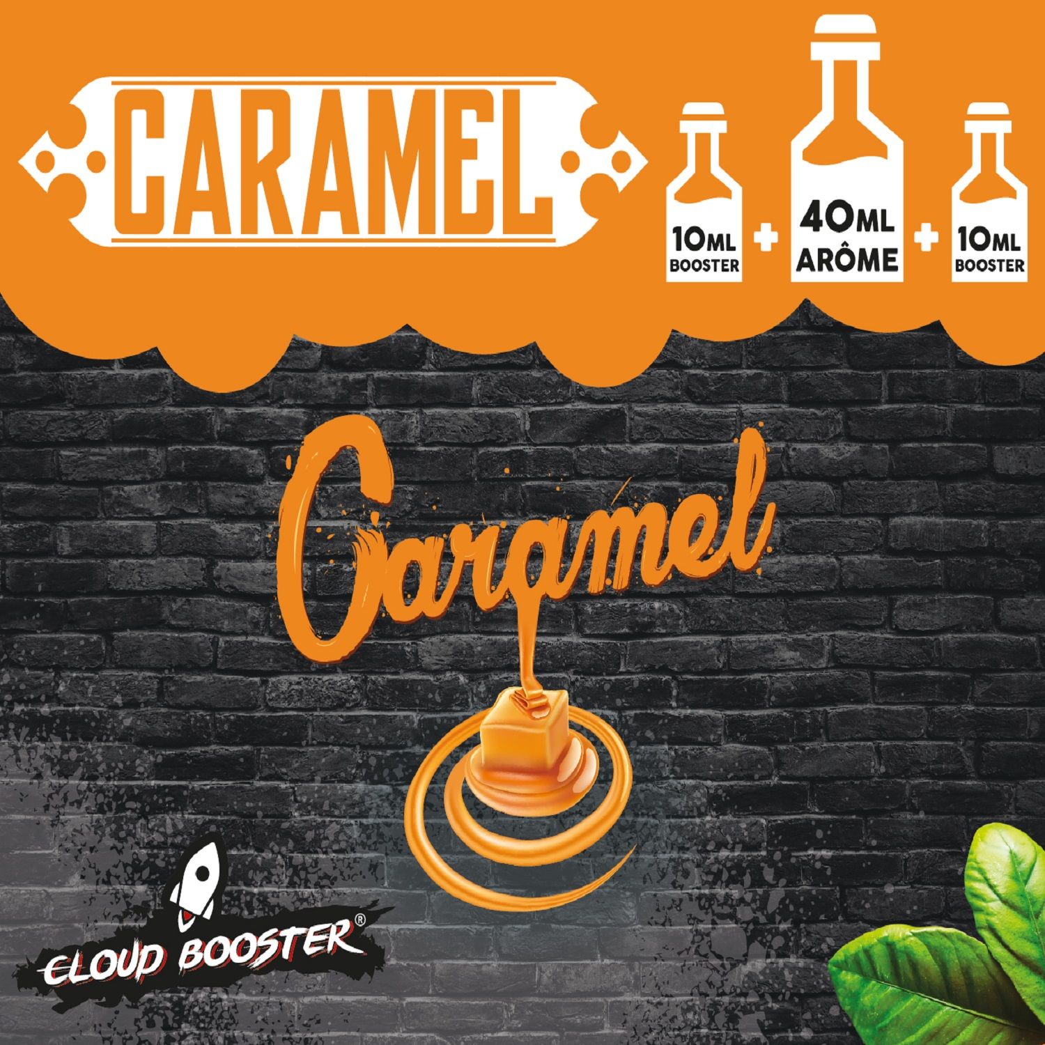 E-liquide Caramel 60 ml Cloud Booster, saveur gourmande pour cigarette électronique