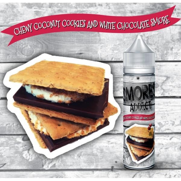 E-liquide Chewy Coconut Cookies and White Chocolate 50ML Smores Addict - Saveur cookies coco chocolat blanc pour cigarette électronique
