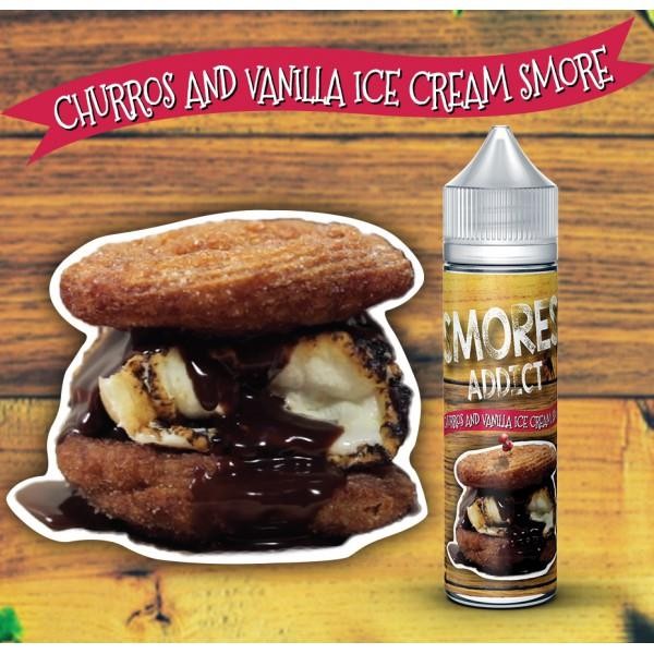 E-liquide Churros and Vanilla Ice Cream 60ML Smores Addict - Saveur churros glace vanille pour cigarette électronique