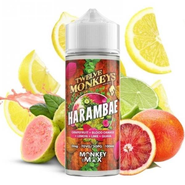 E-liquide Harambae 100ML Twelve Monkeys - Saveur agrumes goyave pour cigarette électronique