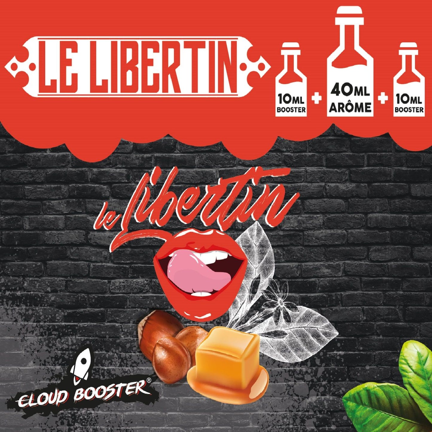 Le Libertin 60 ml - Cloud Booster. Tobacco flavor enhanced with roasted hazelnuts and caramel