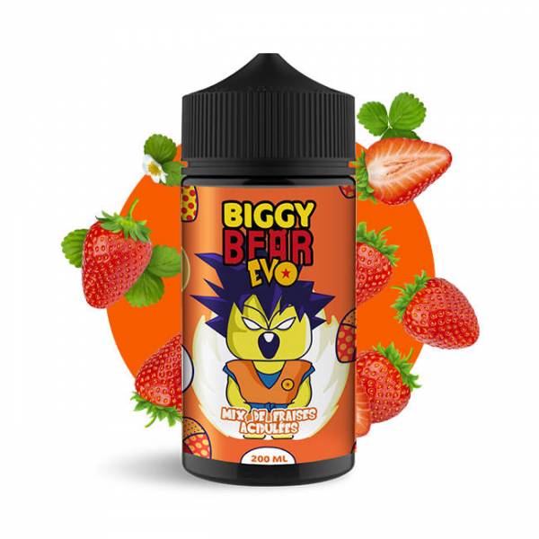 "Flacon e-liquide Mix de Fraises Acidulées 200ML Biggy Bear Evo"