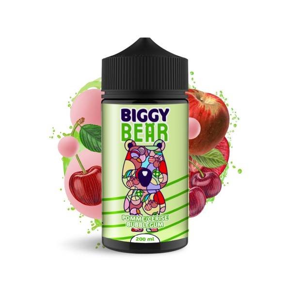 E-liquide Pomme Cerise Bubble Gum 200ML de Biggy Bear - Saveur pomme cerise bubble gum