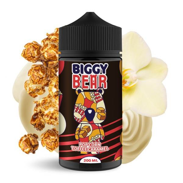 -liquide Pop Corn Toffee Caramel 200ML de Biggy Bear - Saveur pop-corn caramel